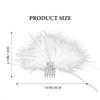 Latious Feather Wedding Hair Comb White Fascinator Hair Clip1920s Flapper Hair Accessories for Women and Girls view 4