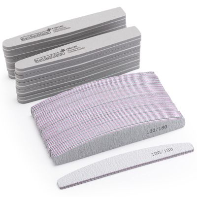 35 Count 100/180 Grit Nail Files and Buffers for Acrylic Nails, Washable Nail Buffer Double Sided Emery Boards Manicure Tools for Nail Tech
