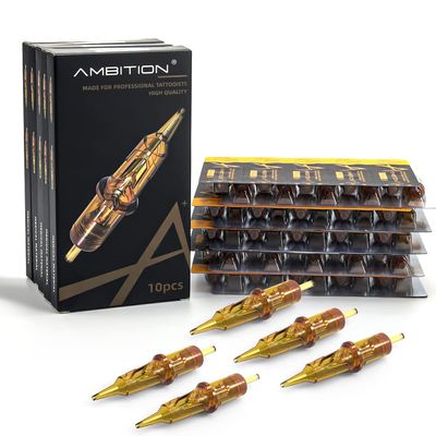 Ambition Glory Tattoo Cartridges #12 Standard 1RL Needles Disposable 50pcs 0.35mm 1 Round Liner for Rotary Tattoo Machine Supply
