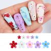 3D Flower Nail Charms, 2 Boxes 3D Acrylic Flower Nail Art Rhinestones White Pink Mixed Cherry Blossom Spring Acrylic Nail Supplies with Pearls Manicure DIY Nail Decorations view 2
