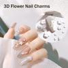 3D Flower Nail Charms, 2 Boxes 3D Acrylic Flower Nail Art Rhinestones White Pink Mixed Cherry Blossom Spring Acrylic Nail Supplies with Pearls Manicure DIY Nail Decorations view 4