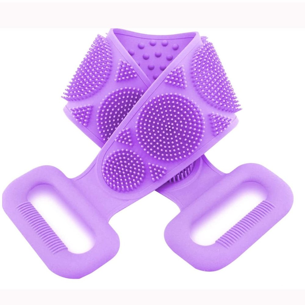 Back Scrubber for Shower,26.8 Inches Exfoliating Back Scrubber,Brush Silicone Back Brush ,Back Scrubber, Bath Shower Scrubber for Men and Women, Easy To Clean and Relax Your Body (Blue Green)