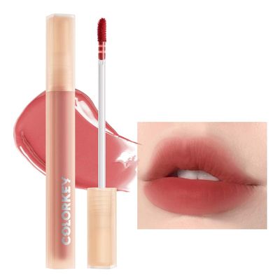 COLORKEY Soft Matte Water Lip Tint, Matte Finishs, Long-Lasting, Moist Fit Without Stickiness, Moisturized, Waterproof, Liquid Lipstick, Nude lip color (P307 Aquatic Flowers)