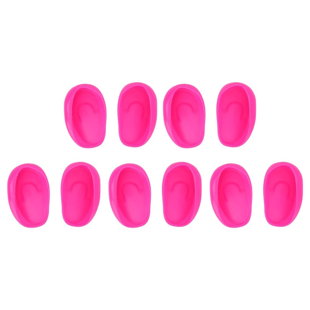 10pcs Silicone Hair Dye Ear Covers, Reusable Waterproof Ear Caps Ear Cover Protector for Hairdressing Dye, Hair Salon Coloring, Flat Iron, Heat Styling, Home Shower