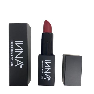 Inna Cosmetics & Nature - Matte Lipstick , Vegan, Gluten Free, Cruelty Free, non GMO with Grape Seed Oil, 3.5 g, Nude Blush (Red Velvet), 1 Ounce (Pack of 1)