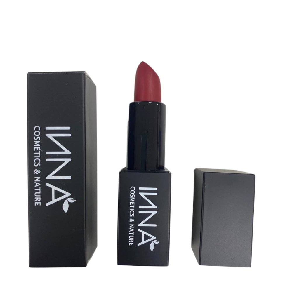Inna Cosmetics & Nature - Matte Lipstick , Vegan, Gluten Free, Cruelty Free, non GMO with Grape Seed Oil, 3.5 g, Nude Blush (Red Velvet), 1 Ounce (Pack of 1)