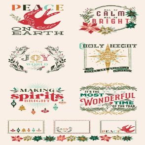 Cheer Merriment 24" x 44" Natural Holiday Panel 45530-11 from Moda by The Panel
