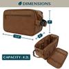 PAVILIA Toiletry Bag for Men, Travel Essentials Shaving Dopp Kit, Mens Travel Bag Toiletries Organizer Case for Grooming, PU Leather Water Resistant Cosmetic Bag Pouch (XL, Brown) view 4