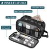 PAVILIA Toiletry Bag for Men, Travel Toiletries Bag | Water-resistant Dopp Kit, PU Leather Shaving Pouch Organizer for Accessories, Cosmetic, Hygiene, Grooming Essentials (XL, Black) view 2