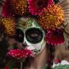 Day of the Dead Face Tattoos Makeup Kit, 10 Pack Halloween Sugar Skull Red Roses Temporary Tattoos for Adults Women Men Kids, DIY Skull Full Face Mask Stickers for Halloween Party Cosplay Supplies view 4