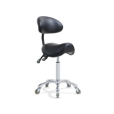 Antlu Saddle Stool Rolling Chair with Back Support,Esthetician Tattoo Dental Stool Chair,Lash Chairs for Eyelash Tech Massage Salon(Black,with Backrest)