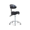 Antlu Saddle Stool Rolling Chair with Back Support,Esthetician Tattoo Dental Stool Chair,Lash Chairs for Eyelash Tech Massage Salon(Black,with Backrest) view 1