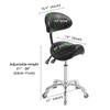 Antlu Saddle Stool Rolling Chair with Back Support,Esthetician Tattoo Dental Stool Chair,Lash Chairs for Eyelash Tech Massage Salon(Black,with Backrest) view 2