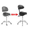 Antlu Saddle Stool Rolling Chair with Back Support,Esthetician Tattoo Dental Stool Chair,Lash Chairs for Eyelash Tech Massage Salon(Black,with Backrest) view 4