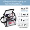 Rough Enough Clear TSA Approved Toiletry Bag Quart Size Travel Makeup Case with Zipper Compartment Small Mini Cosmetic Pouch Carry on for Women view 4