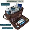 PAVILIA Toiletry Bag for Men, Travel Essentials Shaving Dopp Kit, Mens Travel Bag Toiletries Organizer Case for Grooming, PU Leather Water Resistant Cosmetic Bag Pouch (XL, Dark Brown) view 2