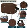 PAVILIA Toiletry Bag for Men, Travel Essentials Shaving Dopp Kit, Mens Travel Bag Toiletries Organizer Case for Grooming, PU Leather Water Resistant Cosmetic Bag Pouch (XL, Dark Brown) view 3