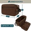 PAVILIA Toiletry Bag for Men, Travel Essentials Shaving Dopp Kit, Mens Travel Bag Toiletries Organizer Case for Grooming, PU Leather Water Resistant Cosmetic Bag Pouch (XL, Dark Brown) view 4