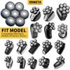 VRMETA 7 Blades Replacement Heads for Men 7D Sharp Replacement Heads Floating Shaver Blades for Electric Rotary Shaver (7 Heads (Black)) view 3