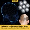 VRMETA 7 Blades Replacement Heads for Men 7D Sharp Replacement Heads Floating Shaver Blades for Electric Rotary Shaver (7 Heads (Black)) view 4