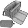 PAVILIA Toiletry Bag for Men, Travel Essentials Shaving Dopp Kit, Mens Travel Bag Toiletries Organizer Case for Grooming, PU Leather Water Resistant Cosmetic Bag Pouch (XL, Heather Grey) view 1