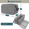 PAVILIA Toiletry Bag for Men, Travel Essentials Shaving Dopp Kit, Mens Travel Bag Toiletries Organizer Case for Grooming, PU Leather Water Resistant Cosmetic Bag Pouch (XL, Heather Grey) view 4