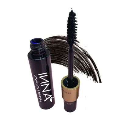 Inna Cosmetics & Nature - Long Lash Mascara vegan, non GMO, cruelty-free, Waterproof Lash 2-in-1 Mascara, 2 oz, (Black)