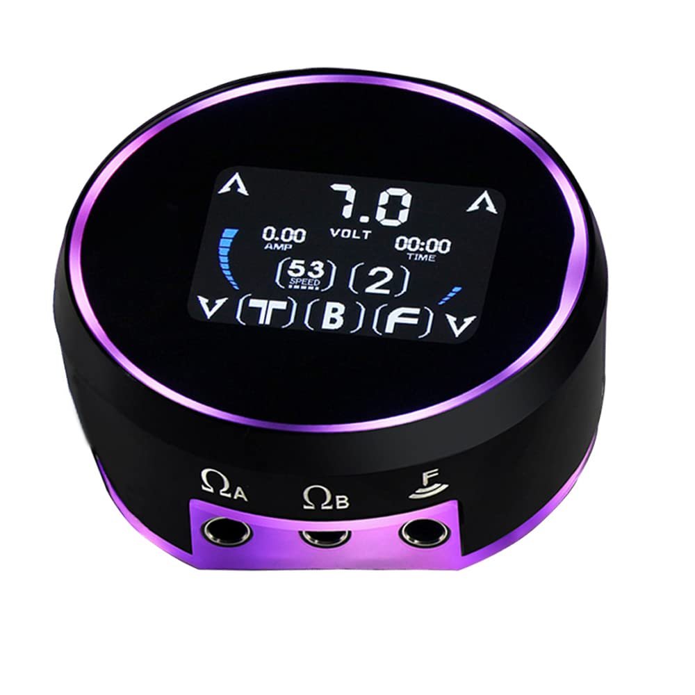 Tattoo Power Supply -Aurora III New Professional 3rd Generation Colorful Tattoo Machine Power Supply With Dot Dox Function And Smart Touchscreen,Dual Output Tattoo Supplies (Black)
