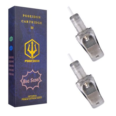 Poseidon 10Pcs Big Size Tattoo Cartridge Needles 0.35mm Standard Flat Mag 35 Magnum with Membrane Safety Cartridges (#12 Standard-1235 M1)