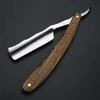 Vintage Old Style Straight Edge Stainless Steel Barber Razor Wooden Handle Folding Shaving Knife Hair Removal Tools view 2