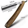 Vintage Old Style Straight Edge Stainless Steel Barber Razor Wooden Handle Folding Shaving Knife Hair Removal Tools view 3