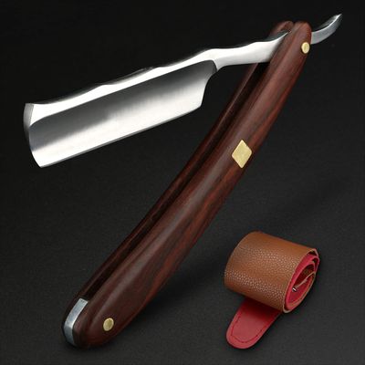 Ralsko Men Shaving Straight Razor Natural Beech Wood Handle Carbon Steel Blade Manual Barber Shaver for Hairdresser Custom