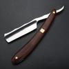 Ralsko Men Shaving Straight Razor Natural Beech Wood Handle Carbon Steel Blade Manual Barber Shaver for Hairdresser Custom view 2