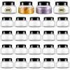 Tessco 24 Pack Plastic Jars with Lids Labels Empty Clear Plastic Jars Round Refillable Cosmetic Containers Body Butter Containers Bulk Sugar Scrub Bottle for Make Up (8 oz,Clear, Black) view 1