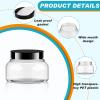 Tessco 24 Pack Plastic Jars with Lids Labels Empty Clear Plastic Jars Round Refillable Cosmetic Containers Body Butter Containers Bulk Sugar Scrub Bottle for Make Up (8 oz,Clear, Black) view 3