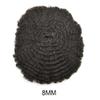 Afro Mens Toupee African American Mens Replacement System Kinky Curly Toupee for Black Men Durable Fine Mono Lace Mens Hairpieces Folded Lace Front Mens Unit (8X11"-8MM WAVE, 1B# OFF BLACK-110% Light to Medium Density) view 2