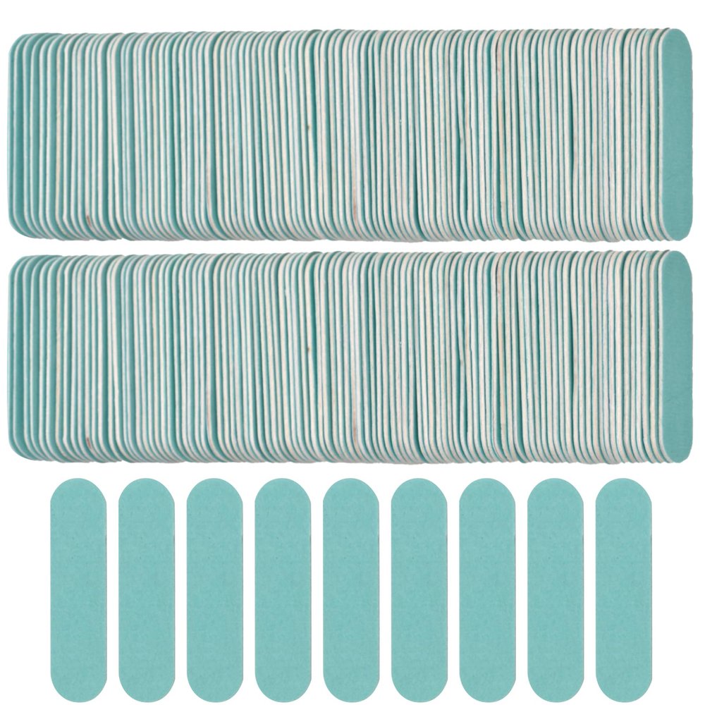 VIOCIWUO 300 Pack Mini Nail File Bulk(180/240 Grit), Disposable Nail Files Double Sided Emery Boards Home or Professional Manicure Tools(Light Blue)