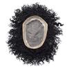 Afro Mens Toupee African American Mens Replacement System Kinky Curly Toupee for Black Men Durable Fine Mono Lace Mens Hairpieces Folded Lace Front Mens Unit (8X11"-12MM WAVE, 1# JET BLACK -110% Light to Medium Density) view 3
