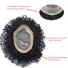 Afro Mens Toupee African American Mens Replacement System Kinky Curly Toupee for Black Men Durable Fine Mono Lace Mens Hairpieces Folded Lace Front Mens Unit (7X10"-8MM WAVE, 1B# OFF BLACK-100% Light to Medium Density) view 3