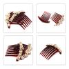 Honbay 2PCS 7 Teeth Hair Side Combs Pearl Crystal Rhinestone Floral Twist Combs Rhinestone Flower Hairpin Decorative Hair Combs Accessories for Women (2 Style) view 3