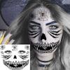 EGMBGM 4 Sheets Scary Halloween Face Temporary Tattoos For Women Men, 3D Witch Zombie Makeup Kit For Kids Girls Boys Adults, Dia de los muertos Day of the Dead Makeup Face Tattoos Spider Web Bat Scar view 3