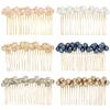 Lawie 6 Pack Luxury Fancy Jeweled Gems Crystal Diamond Pearl Rhinestone Glitter Sparkly Decorative Metal Side Hair Combs Teeth Slide Hair Clips Barrettes French Twist Thick Hair Holder for Women Girls view 1
