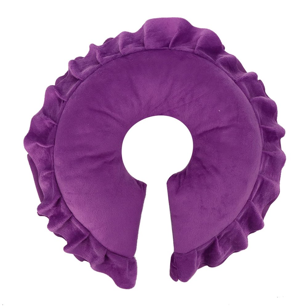 Massage Bed Face Pillow Universal Headrest U Shape Detachable for Massage Table (Violet)