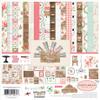2 SET-Farmhouse Market Collection Kit paper, pink, teal, black, woodgrain, cream view 1