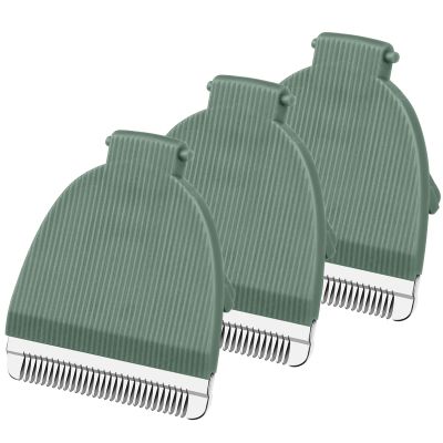 3 PACK Trimmer Blades for Meridian Hair Trimmer, Hygienic Ceramic Replacement Blades Compatible with Meridian Body Trimmer (Onyx & Sage), Green