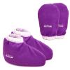 New Road Beauty - Paraffin Wax Mitts and Booties Set, Insulated Terry Cloth Gloves and Foot Covers for Paraffin Wax Treatments, Pedicure and Home Spa, Washable, Elastic Fit, Purple view 1