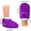 New Road Beauty - Paraffin Wax Mitts and Booties Set, Insulated Terry Cloth Gloves and Foot Covers for Paraffin Wax Treatments, Pedicure and Home Spa, Washable, Elastic Fit, Purple view 2