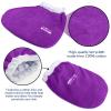 New Road Beauty - Paraffin Wax Mitts and Booties Set, Insulated Terry Cloth Gloves and Foot Covers for Paraffin Wax Treatments, Pedicure and Home Spa, Washable, Elastic Fit, Purple view 3