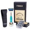 FREED Fantasy 4-Piece 5-Blade Razor Shaving Set Men's Safety Razor Grooming Gift Set with Alloy material handle Shaving for Gentleman,Best Father's Day Gift from Taiwan (Green Lake) view 2