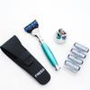 FREED Fantasy 4-Piece 5-Blade Razor Shaving Set Men's Safety Razor Grooming Gift Set with Alloy material handle Shaving for Gentleman,Best Father's Day Gift from Taiwan (Green Lake) view 3